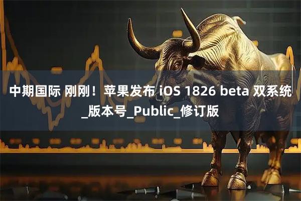 中期国际 刚刚!苹果发布 iOS 1826 beta 双系统_版本号_Public_修订版